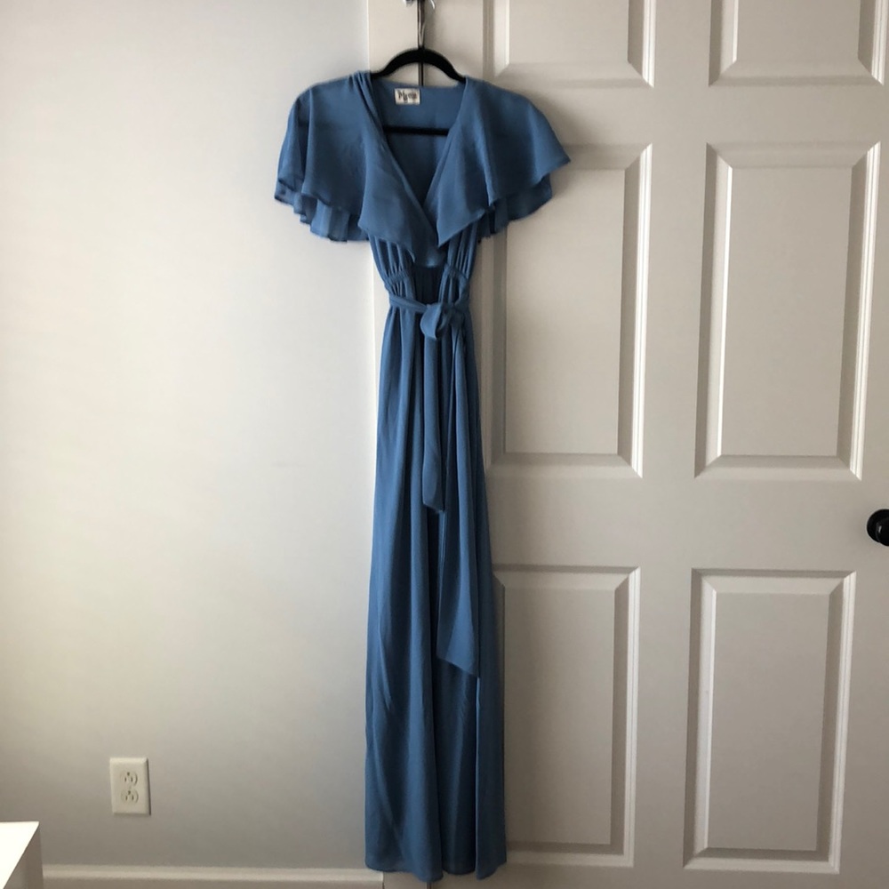 Audrey Maxi Dress ~ Coastal Blue Chiffon